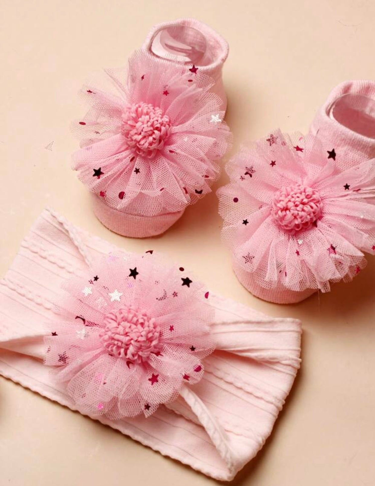 Pink Sparkle Headband & Shoe Set