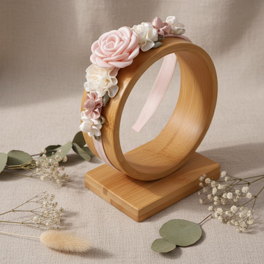 Pink Ribbon floral Headband