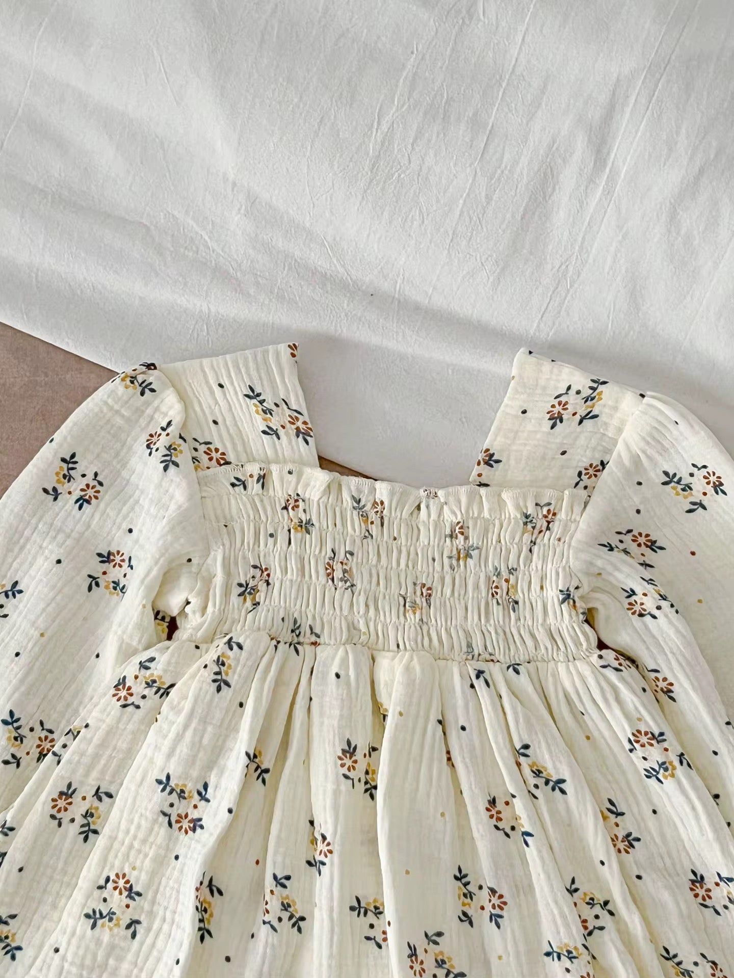 Floral Smocked Baby Romper with Headband