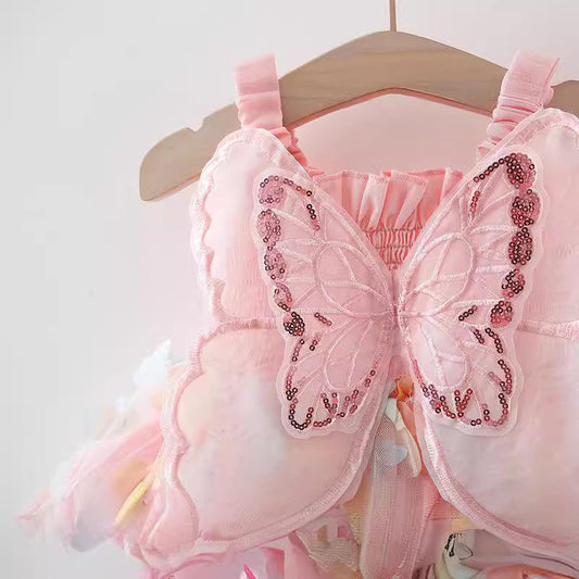 Butterfly Dreams Pink Tulle Baby Dress