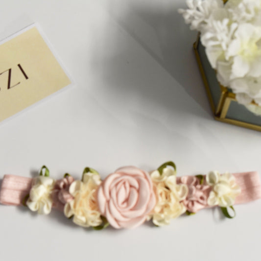 Pink Ribbon floral Headband