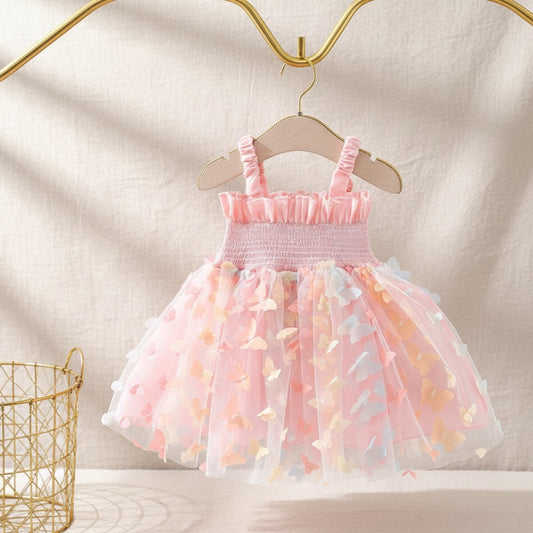Butterfly Dreams Pink Tulle Baby Dress