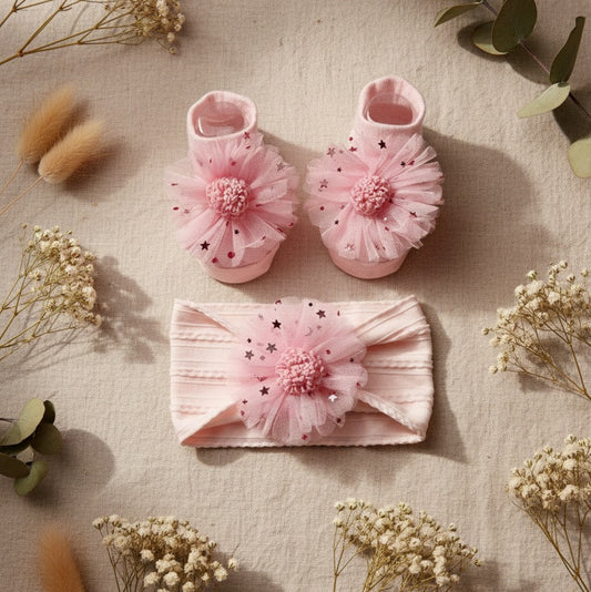 Pink Sparkle Headband & Shoe Set
