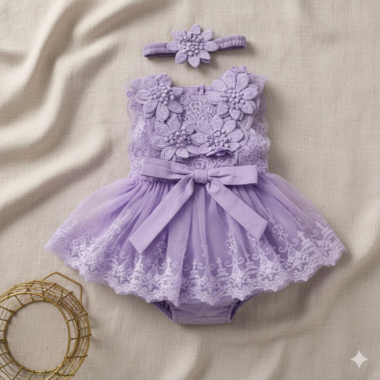 Lavender Lace Dream Dress with Matching Headband