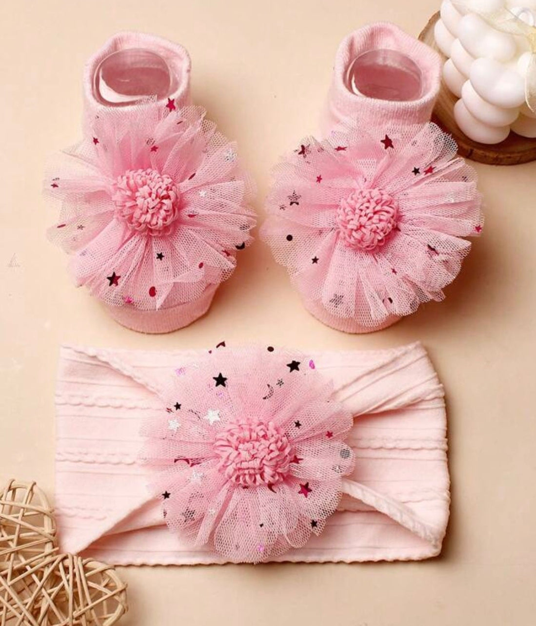 Pink Sparkle Headband & Shoe Set