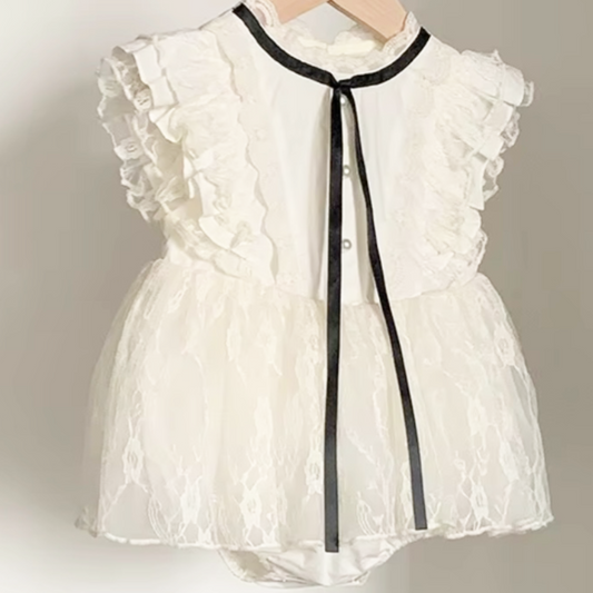 Ivory Lace Romper– Baby Lace Outfit