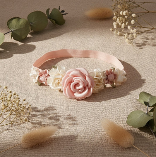 Pink Ribbon floral Headband