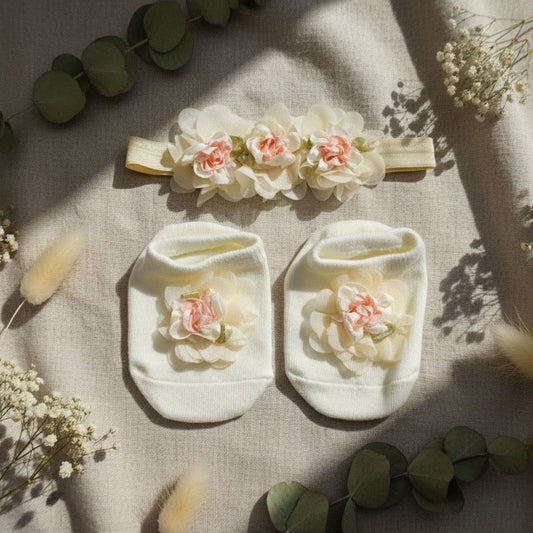 Floral Headband and shoe set
